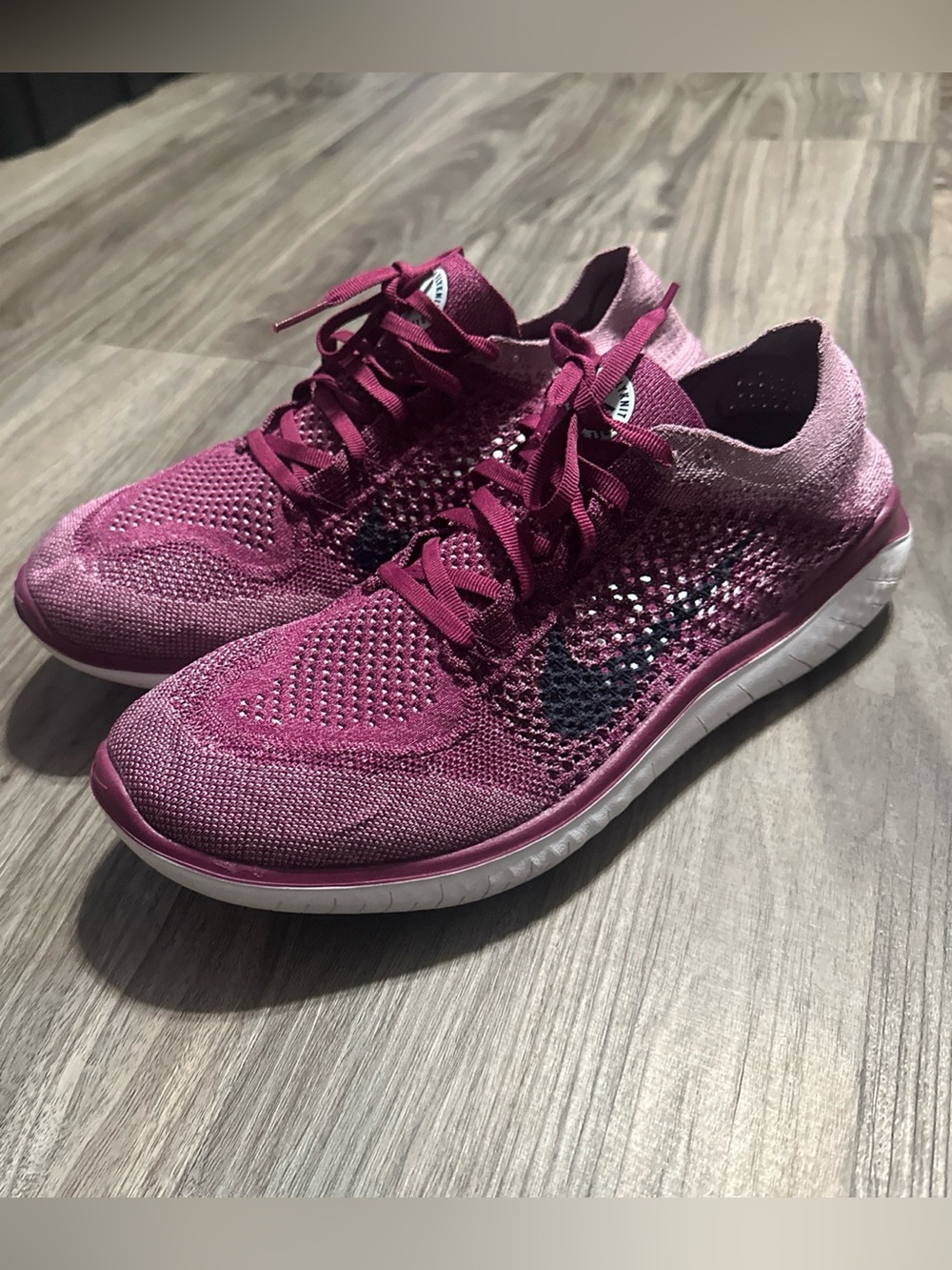 Nike Free Flyknit Pinkberry Sneakers Women’s Size 12 Stretch Running Shoes.